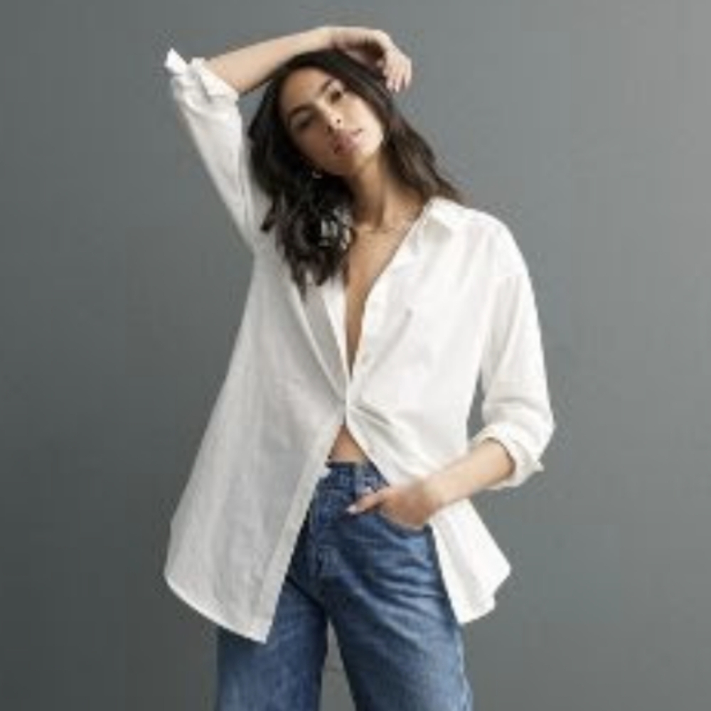 Anthropologie Pilcro Extra Long Poplin Oxford Shirt